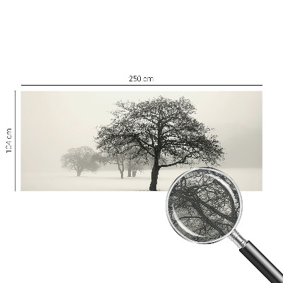 3D wall mural with a winter trees design