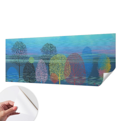 Nursery wall mural in colorful harmony for a baby room