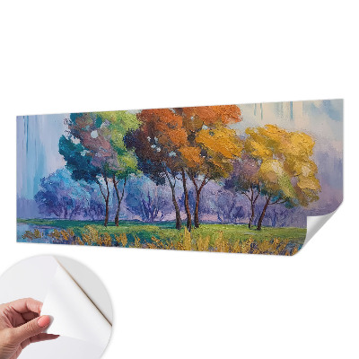 Self-adhesive photo wallpaper with a tree abstraction design