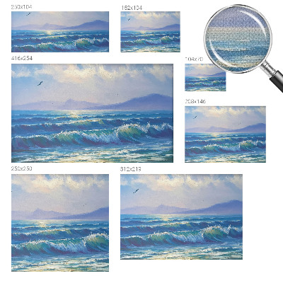 Baby room wall mural with a sea waves design