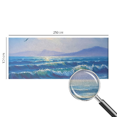Baby room wall mural with a sea waves design