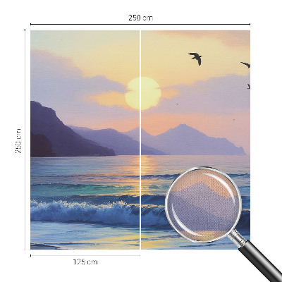 Peel and stick wall mural with a sea west design