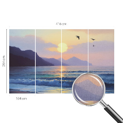 Peel and stick wall mural with a sea west design