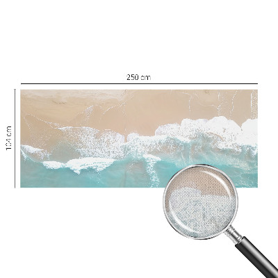 Peel and stick wallpaper mural with a roaring waves design