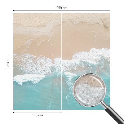 Peel and stick wallpaper mural with a roaring waves design