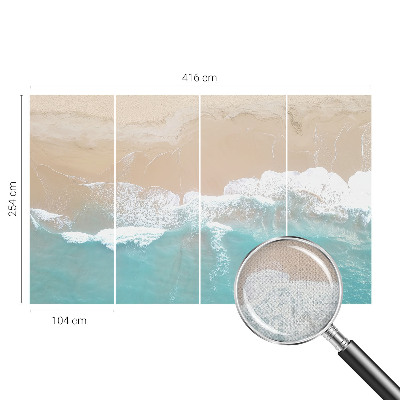 Peel and stick wallpaper mural with a roaring waves design