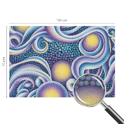 Self-adhesive wall mural with colorful swirls