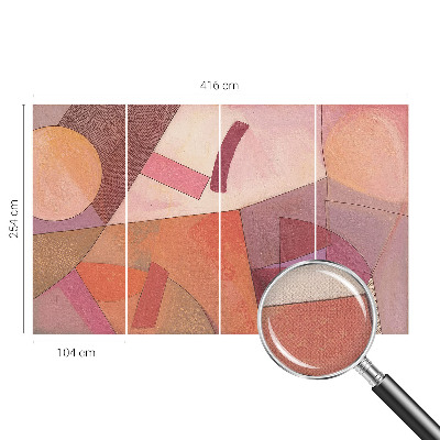 Removable wall mural wallpaper with colorful abstract forms