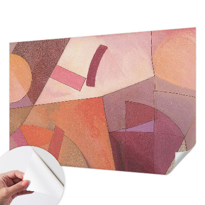 Removable wall mural wallpaper with colorful abstract forms