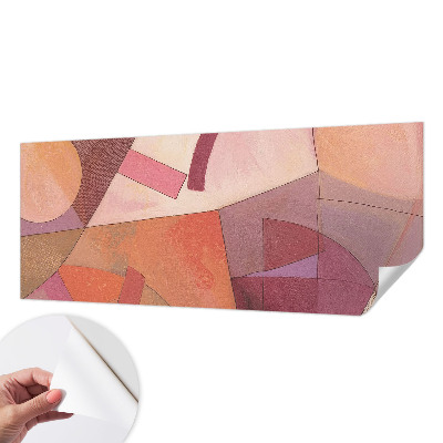 Removable wall mural wallpaper with colorful abstract forms