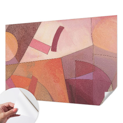 Removable wall mural wallpaper with colorful abstract forms
