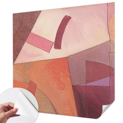 Removable wall mural wallpaper with colorful abstract forms