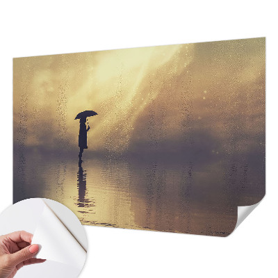 Peel and stick wall mural for kids' room featuring a mysterious scene