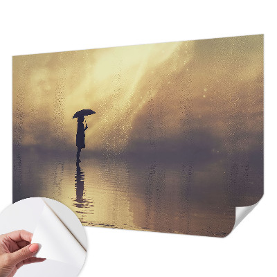 Peel and stick wall mural for kids' room featuring a mysterious scene