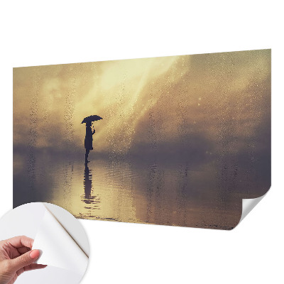 Peel and stick wall mural for kids' room featuring a mysterious scene