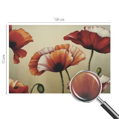 3D wall mural with a joyful poppy design