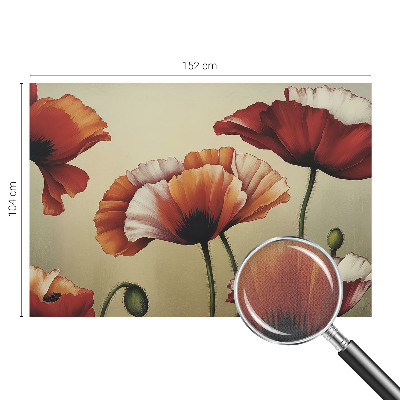 3D wall mural with a joyful poppy design