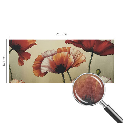 3D wall mural with a joyful poppy design