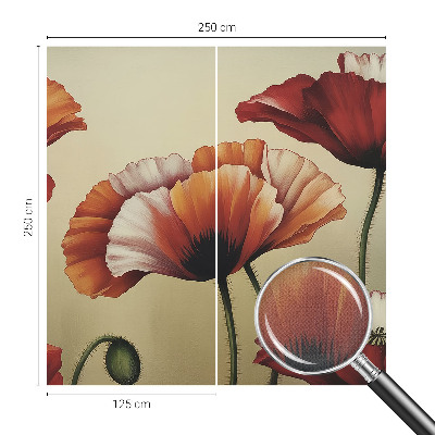 3D wall mural with a joyful poppy design