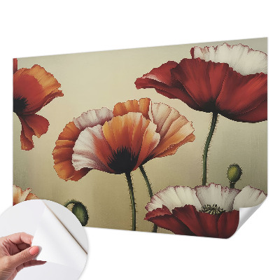 3D wall mural Joyful poppies