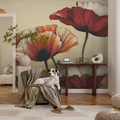 3D wall mural Joyful poppies