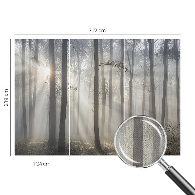 Children's wall mural with an ethereal forest design