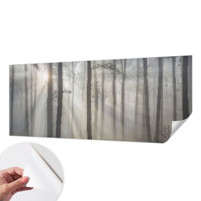 Children's wall mural with an ethereal forest design