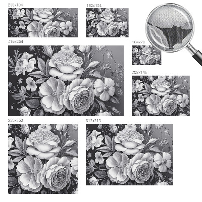 3D photo wallpaper mural with gray floral pattern