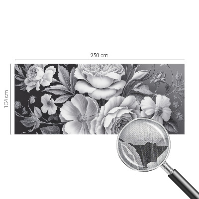 3D photo wallpaper mural with gray floral pattern