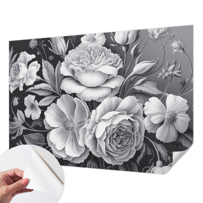 3D photo wallpaper mural Gray flowers