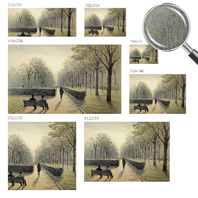 Baby room wall mural with a peaceful park scene
