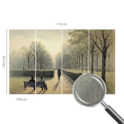 Baby room wall mural with a peaceful park scene