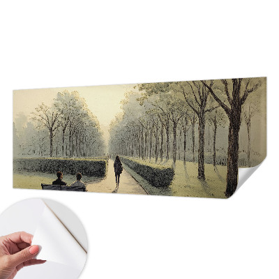 Baby room wall mural with a peaceful park scene