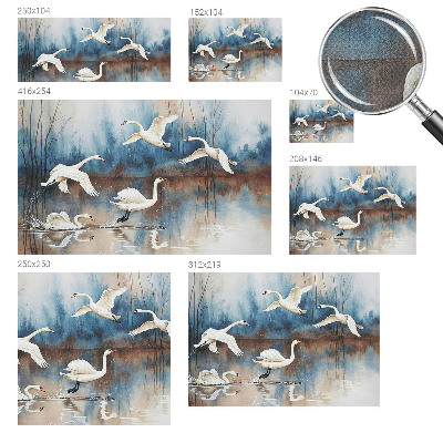 Self-adhesive wall mural featuring birds in flight