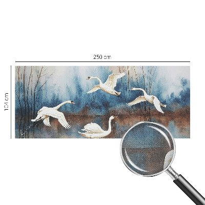 Self-adhesive wall mural featuring birds in flight
