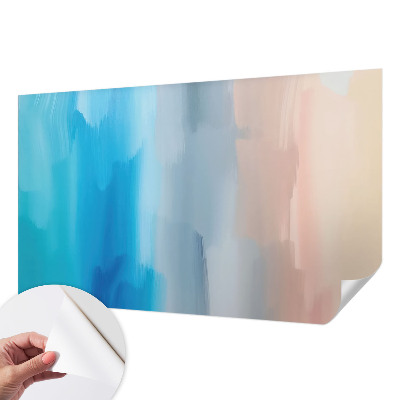 Peel and stick wallpaper mural with a colorful abstract design