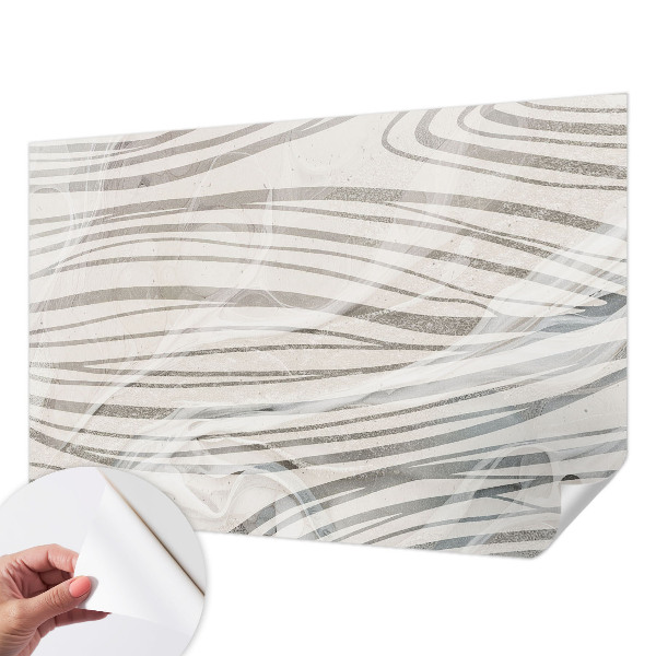 Self-adhesive photo wallpaper with a wavy line pattern
