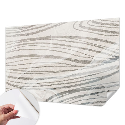 Self-adhesive photo wallpaper with a wavy line pattern