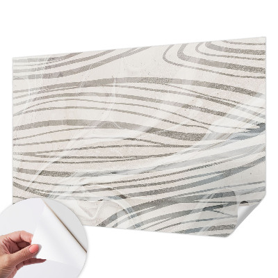 Self-adhesive photo wallpaper with a wavy line pattern