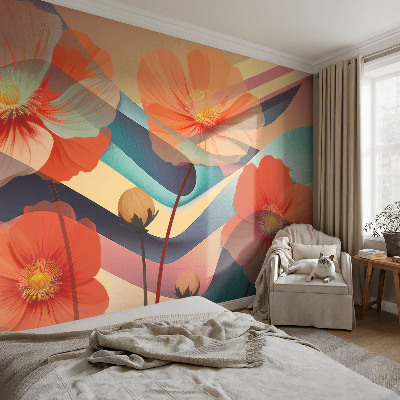 Removable wall mural with the Flowers of the Senses design