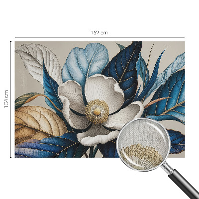 Peel and stick wall mural for living room with an elegant floral design