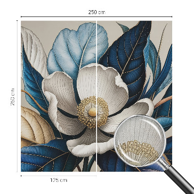 Peel and stick wall mural for living room with an elegant floral design