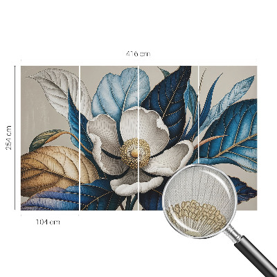 Peel and stick wall mural for living room with an elegant floral design