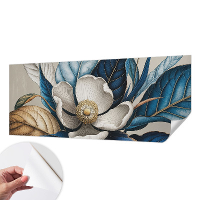 Peel and stick wall mural for living room with an elegant floral design
