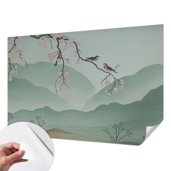 Removable wall mural wallpaper Japanese serenade