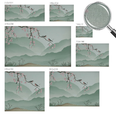 Removable wall mural wallpaper Japanese serenade