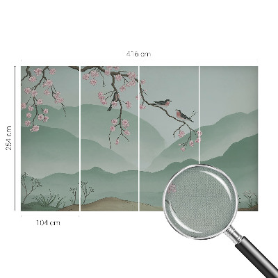 Removable wall mural wallpaper Japanese serenade
