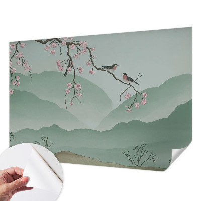Removable wall mural wallpaper Japanese serenade