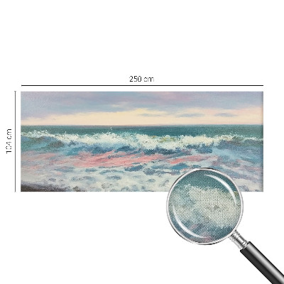Peel and stick wall mural with a seascape design for bedroom walls