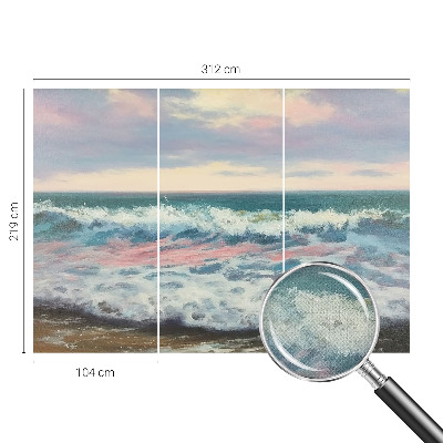 Peel and stick wall mural with a seascape design for bedroom walls